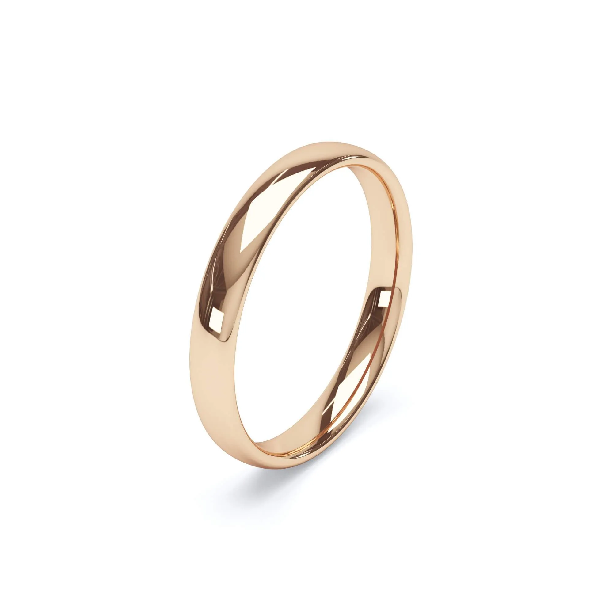 - Oval Profile Plain Wedding Ring 9k Rose Gold