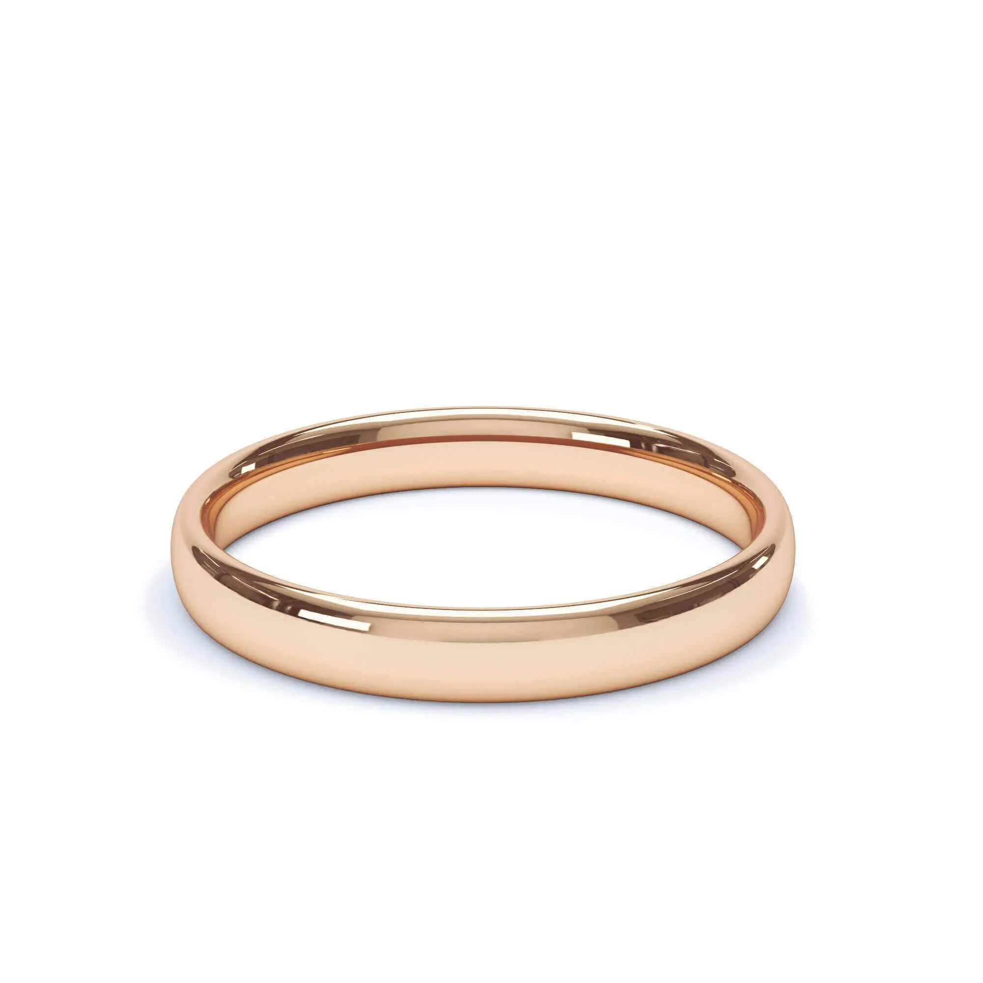 - Oval Profile Plain Wedding Ring 9k Rose Gold