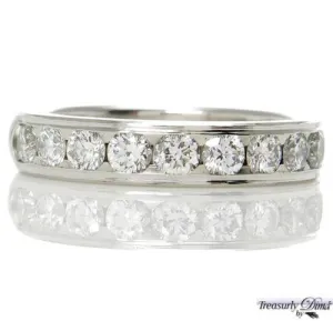 1.00CT SOLID PLATINUM DIAMOND WEDDING ANNIVERSARY BAND RING COMFORT FIT