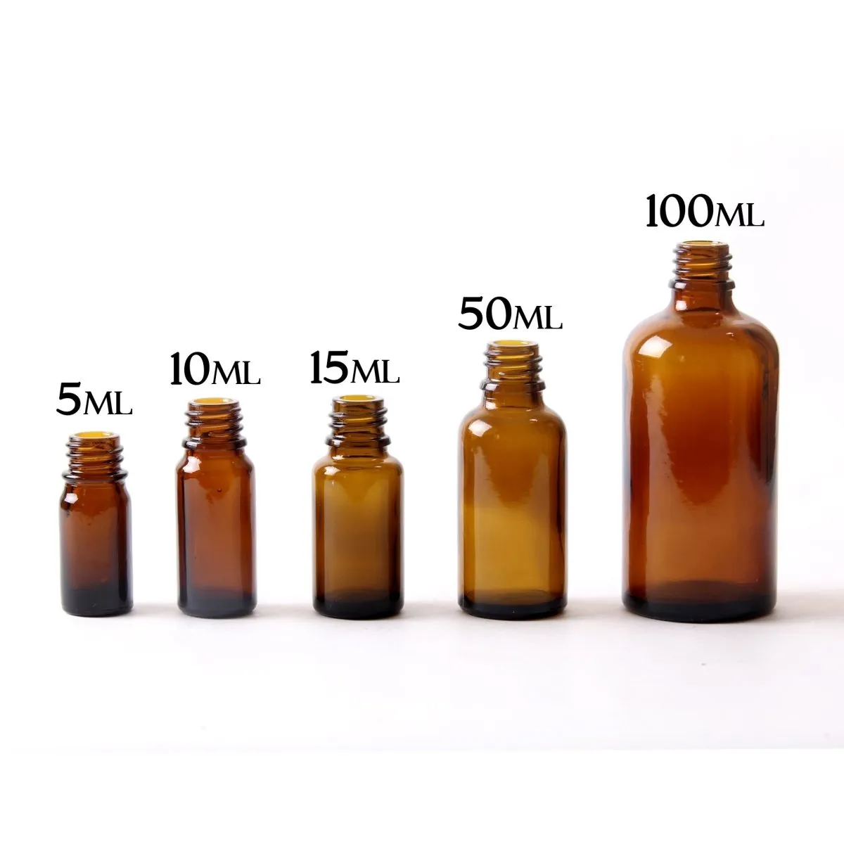 100ml Amber Glass Boston Round Bottle (With White Tamper Evident Cap)