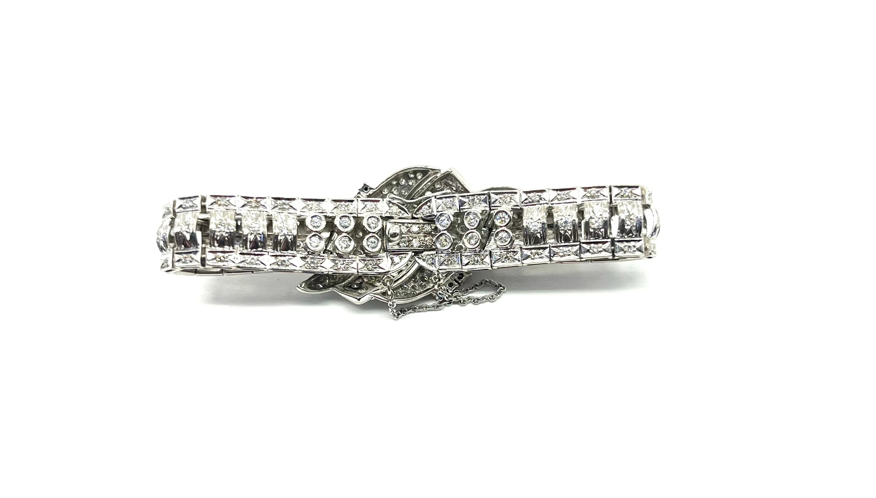 10k 4ctw Diamond Art Deco Style Bracelet