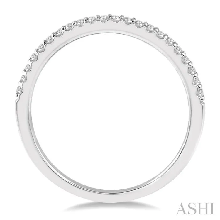 1/10 ct Round Cut Diamond Wedding Band in 14K White Gold