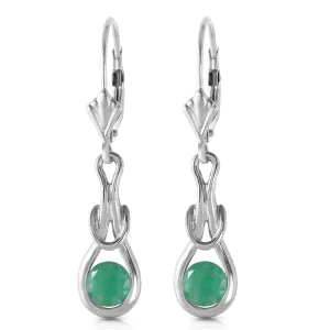 1.3 Carat 14K Solid White Gold Then There Was Love Emerald Earrings