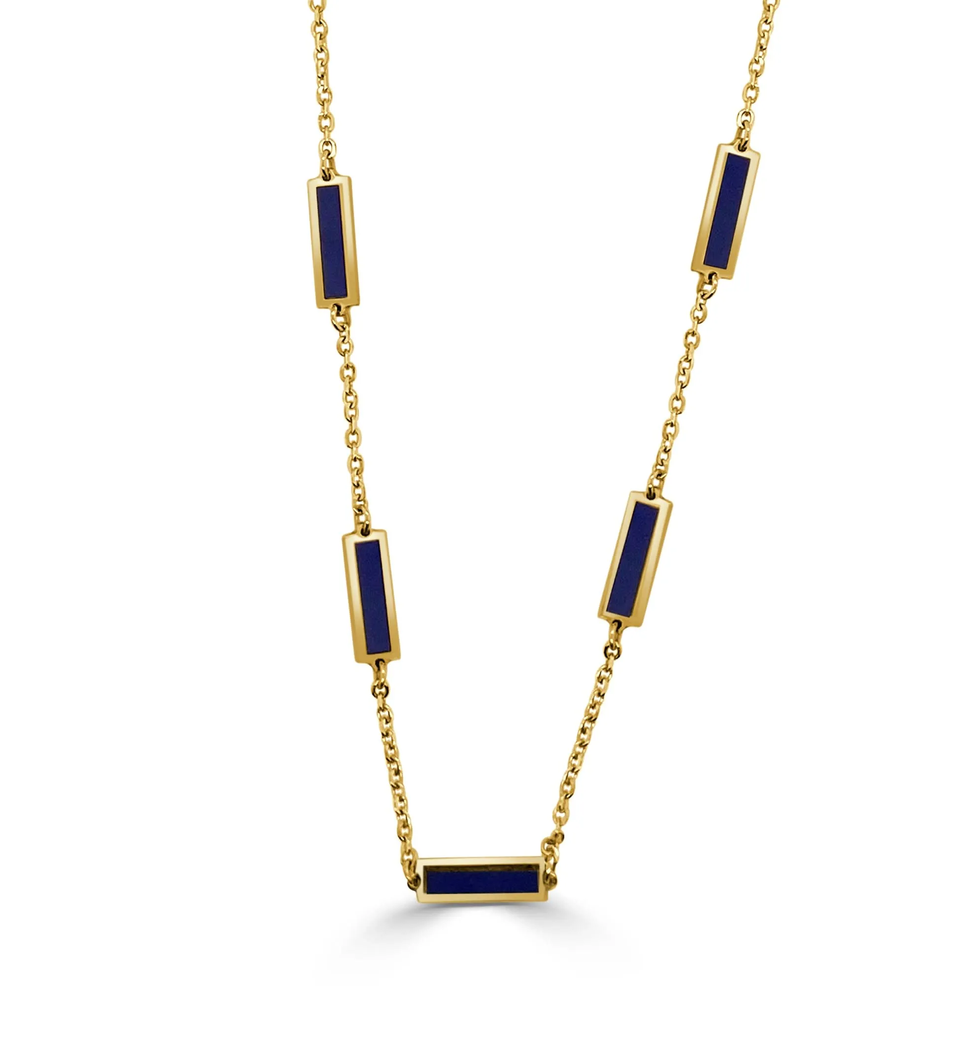 14K Yellow Lapis 18 inch Necklace