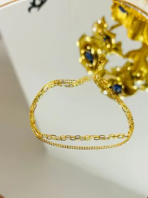 18K Gold Double Bracelet