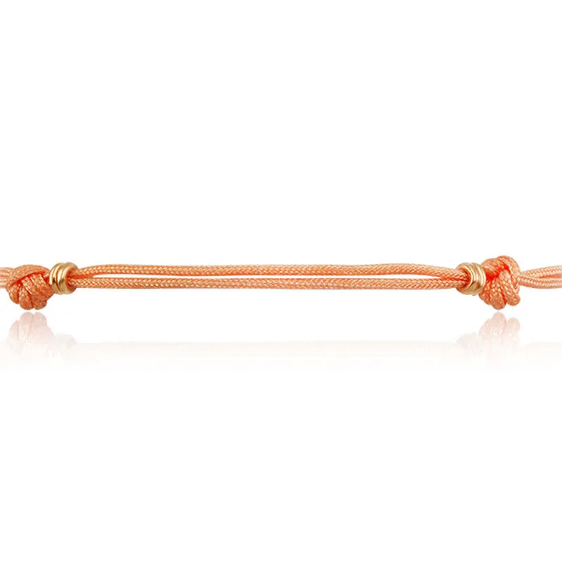 18k Gold Orange Tassel Bracelet with Gold Beads