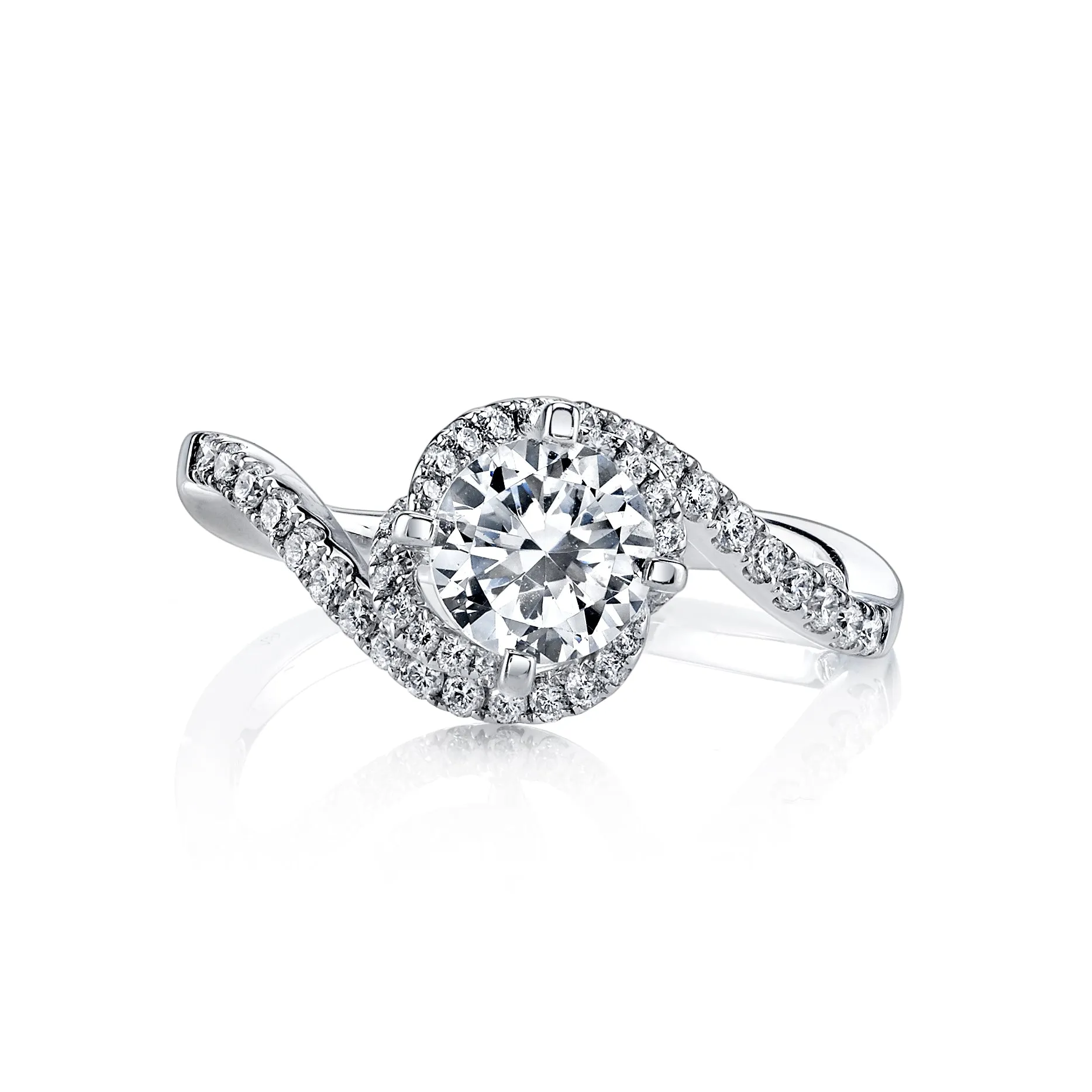 18K White Gold Diamond Engagement Ring