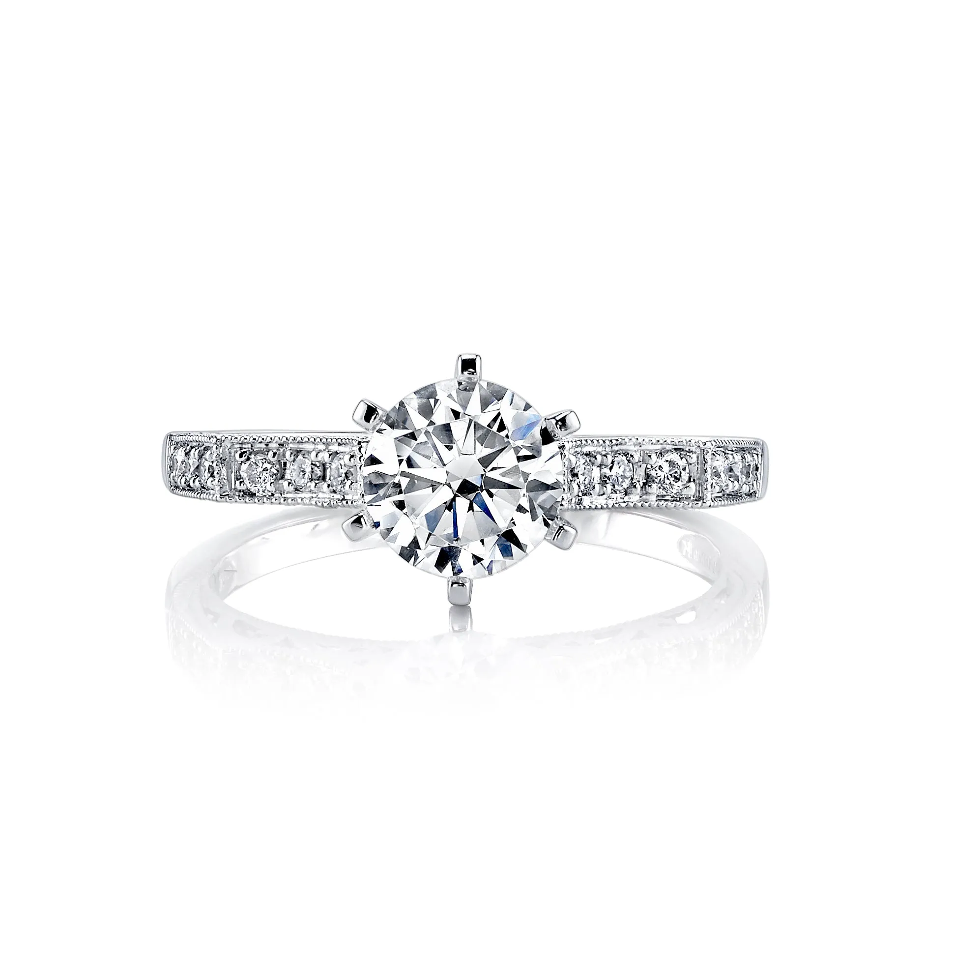 18K White Gold Diamond Engagement Ring