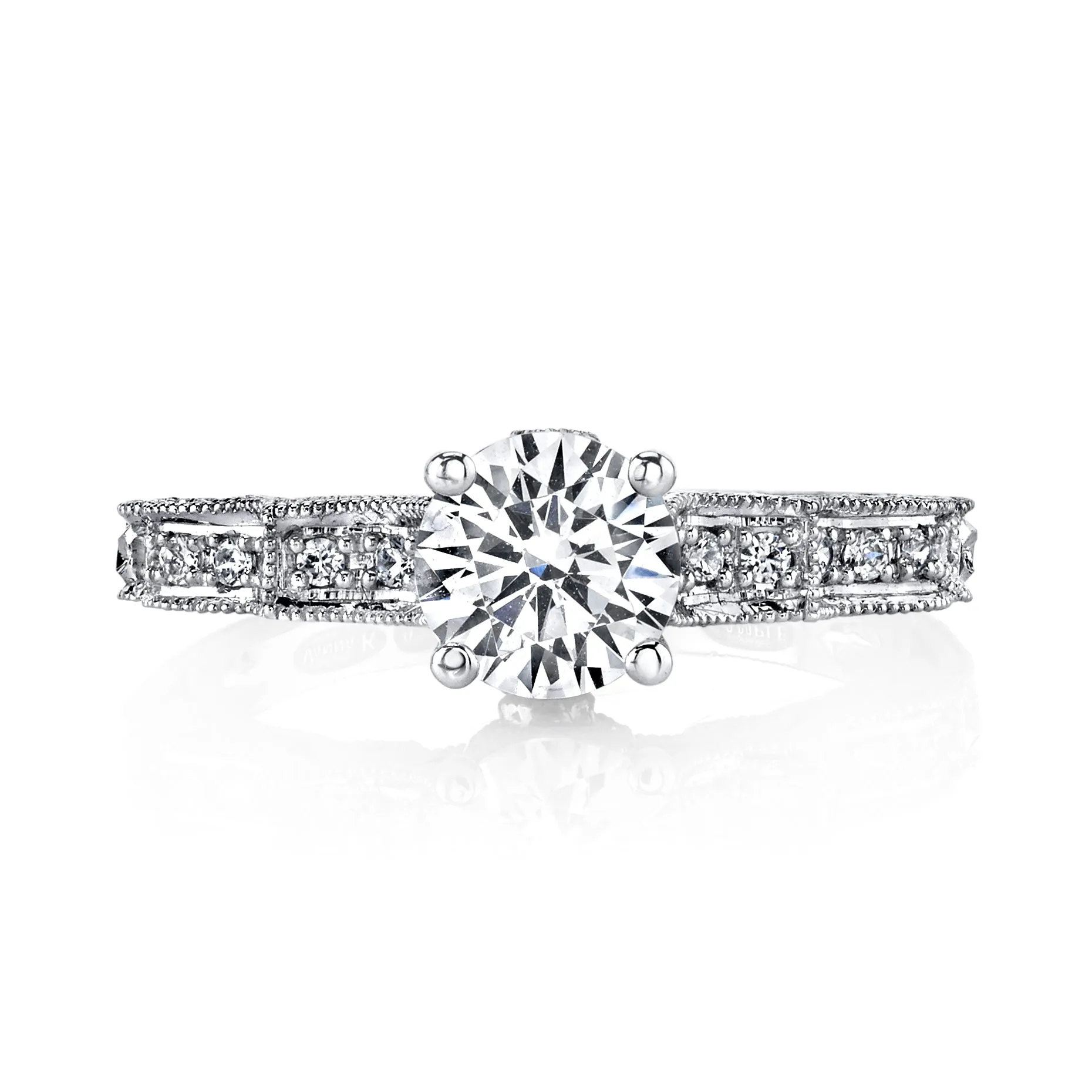 18K White Gold Diamond Engagement Ring