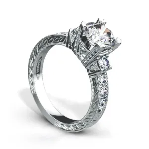 18K White Gold Diamond Engagement Ring