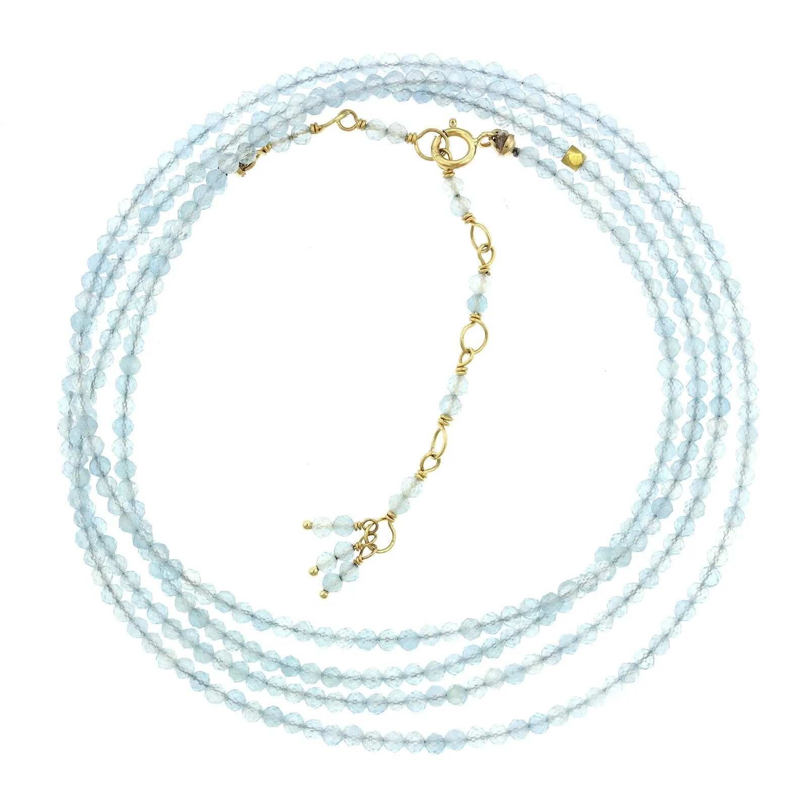 18K Yellow Gold Aquamarine Wrap Bracelet