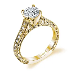 18K YELLOW GOLD DIAMOND ENGAGEMENT RING