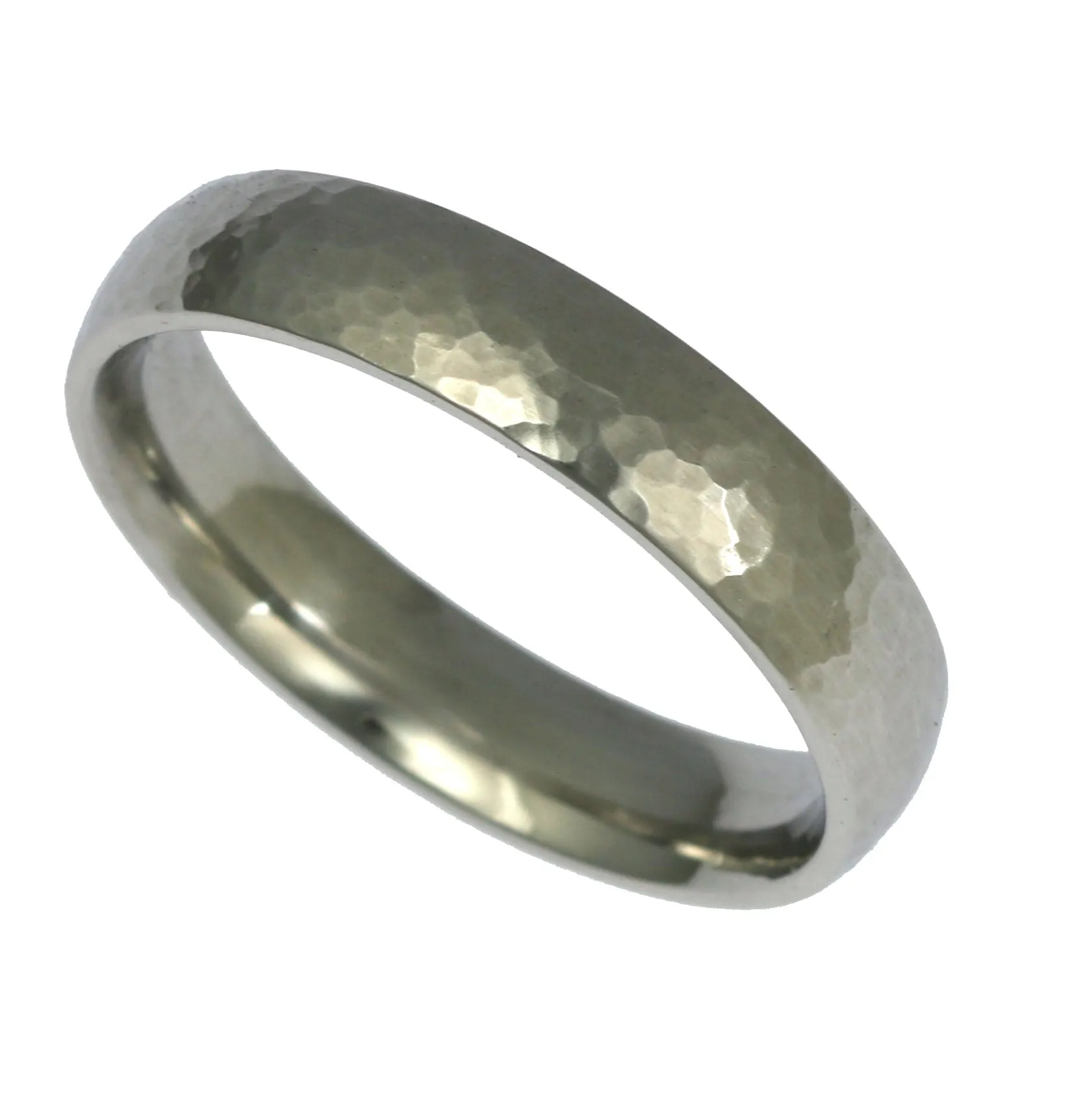 5mm Hammered Comfort Fit Stainless Steel Men's Ring