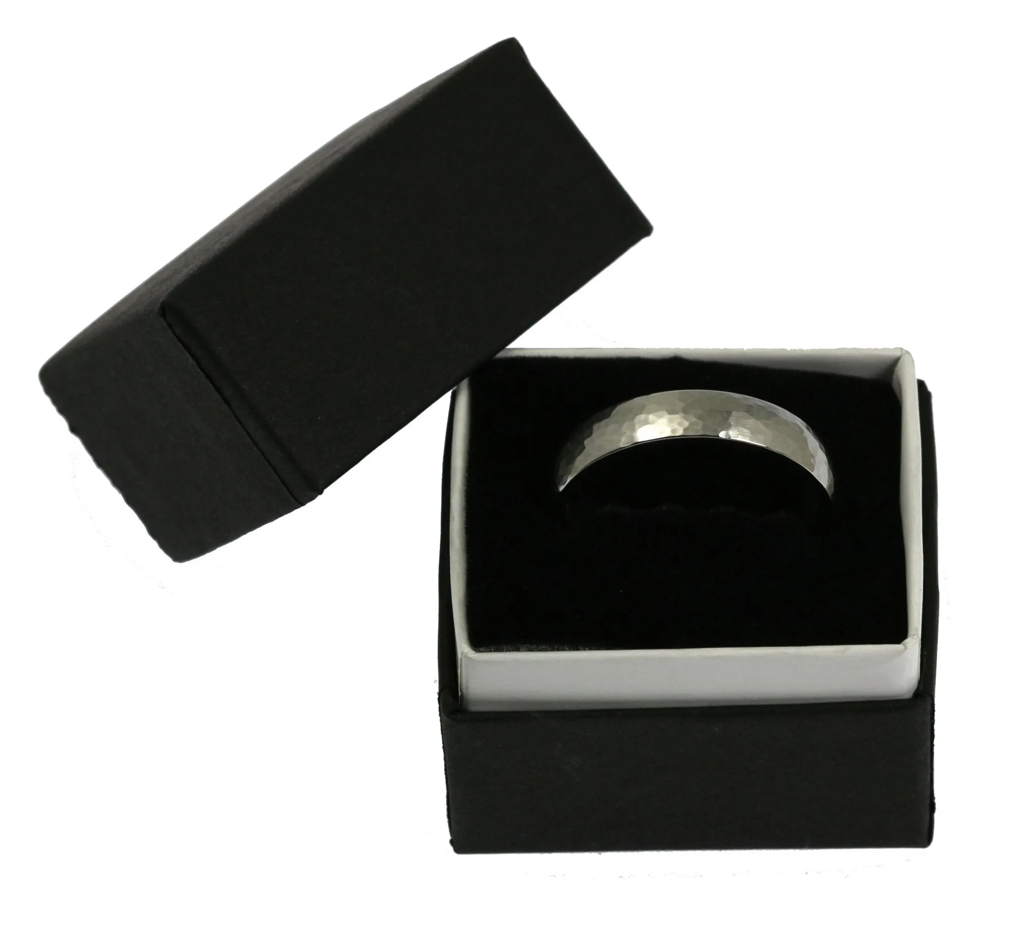 5mm Hammered Comfort Fit Stainless Steel Men's Ring