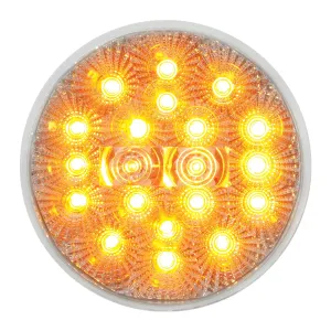 #77091bp   4" LOW PROFILE SPYDER AMBER 20 LED LIGHT, CLEAR LENS