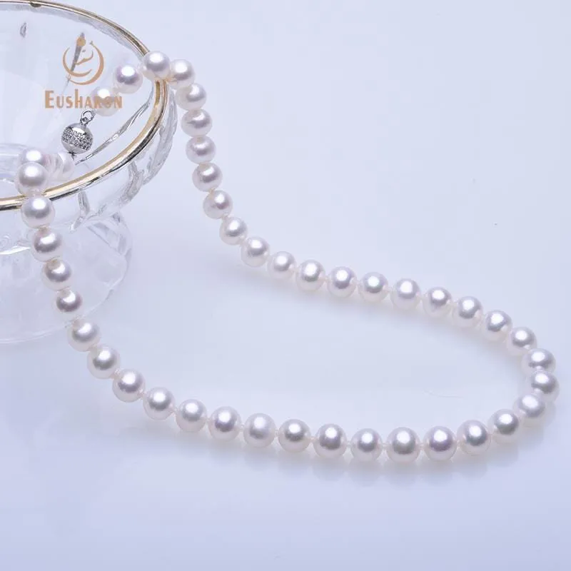 9-10mm AA White Freshwater Pearl Necklace