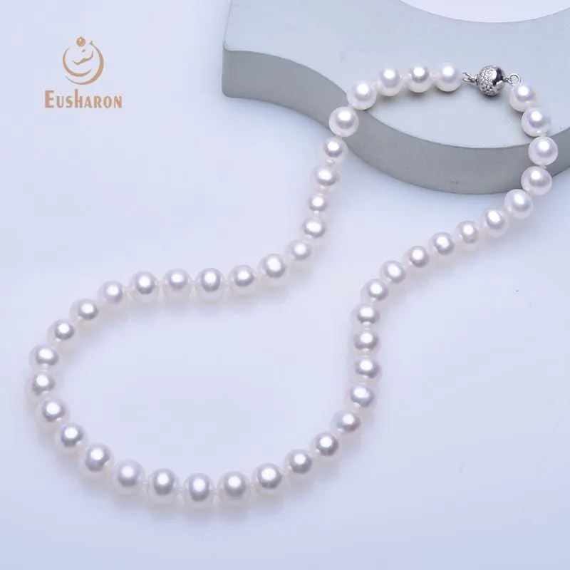 9-10mm AA White Freshwater Pearl Necklace