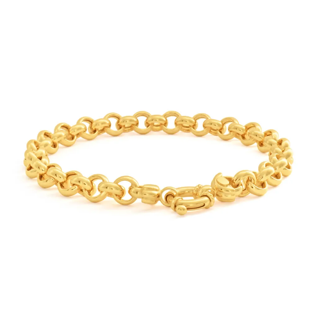 9ct Elegant Yellow Gold Silver Filled Belcher Bracelet