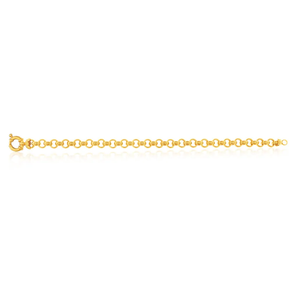 9ct Elegant Yellow Gold Silver Filled Belcher Bracelet