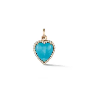 Alana Semi Precious Stone & Diamond Heart Pendant Charm