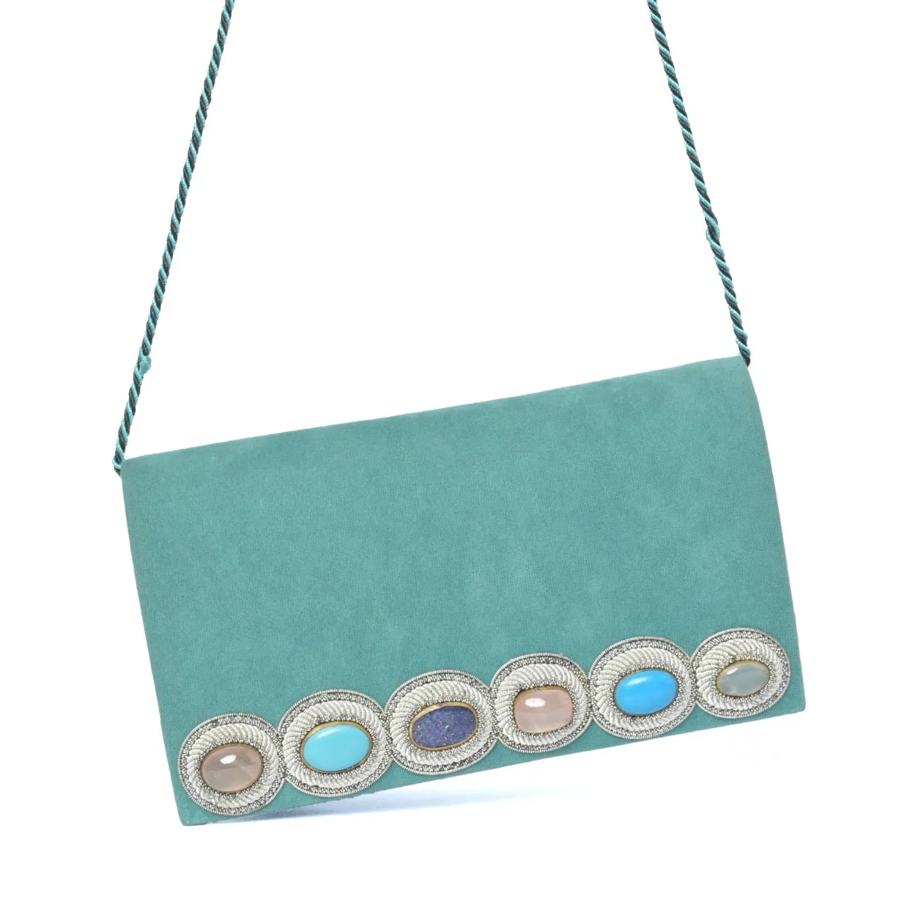 Alhambra Bag in Seafoam Silk Velvet