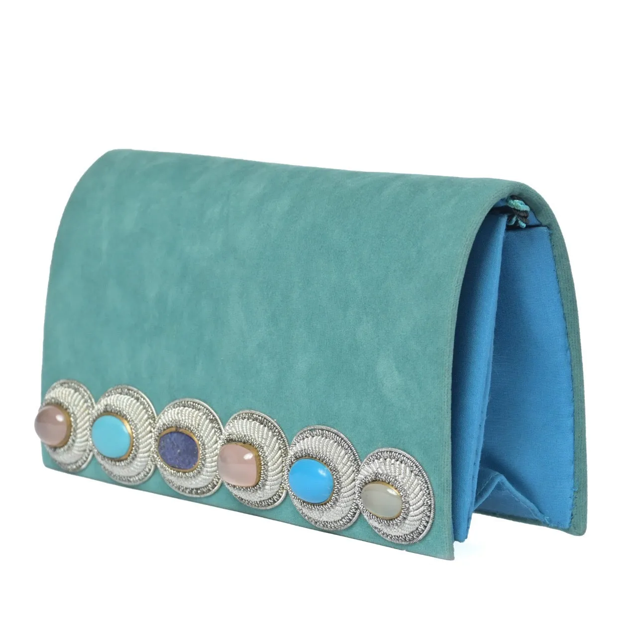 Alhambra Bag in Seafoam Silk Velvet