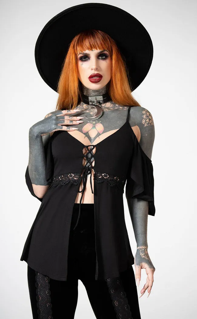 Amber Bat Cold Shoulder Top