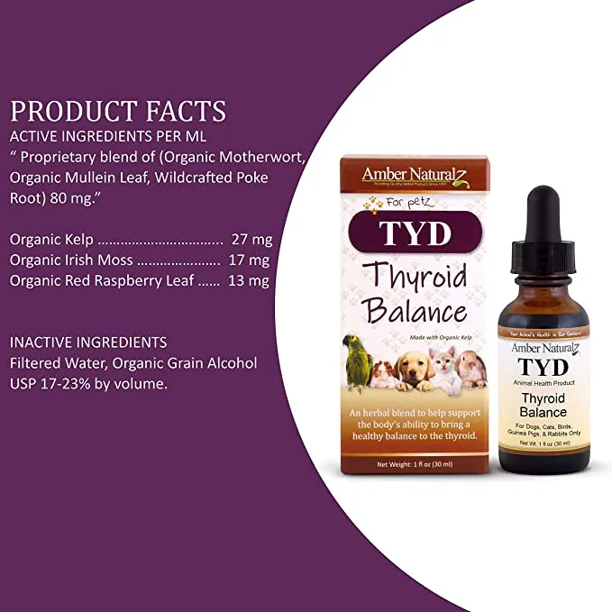 Amber Naturalz TYD - Thyroid Balance - for Pets, 1 Ounce