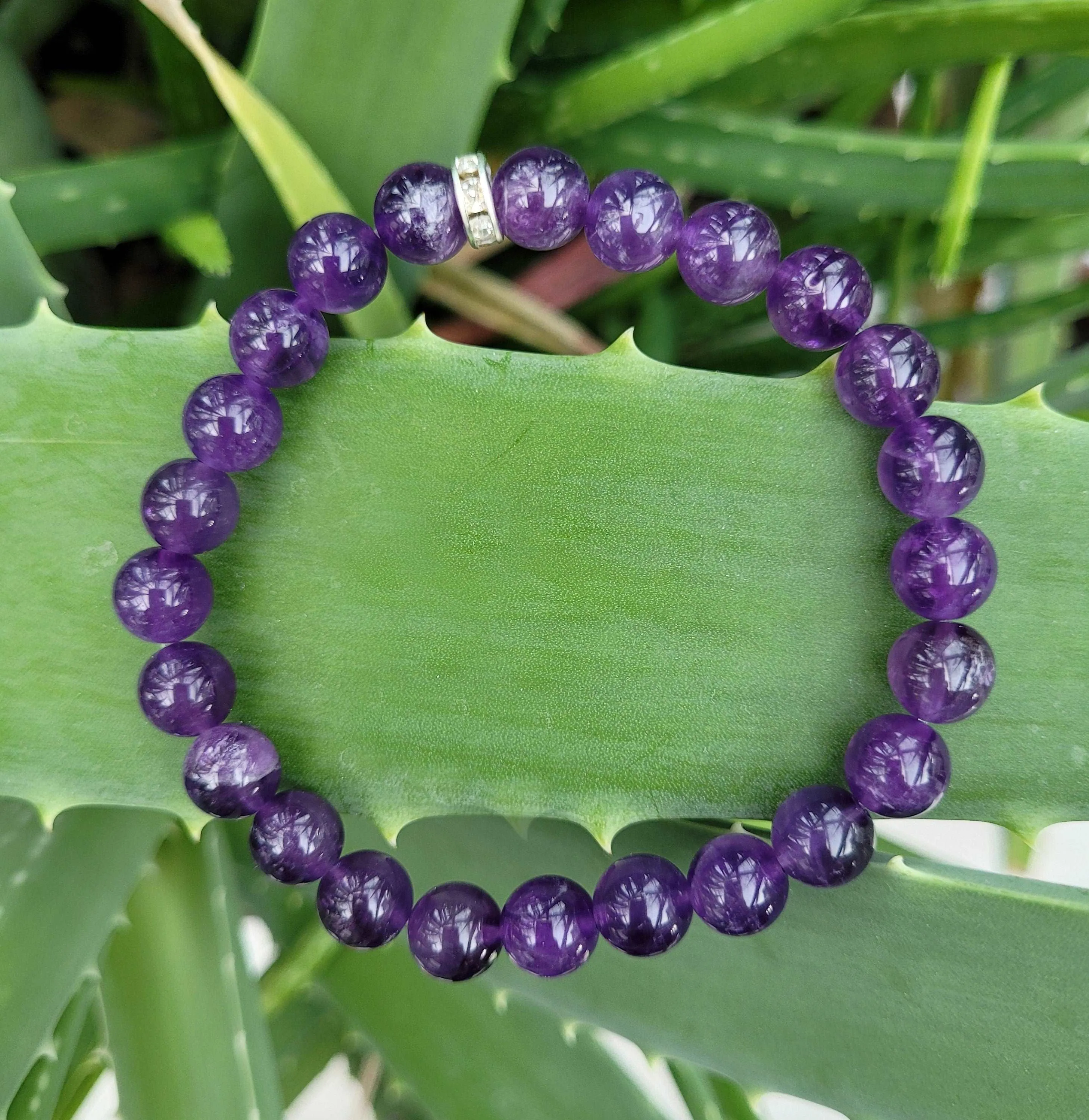 AMETHYST BRACELET, Purple Stone Bracelet, 8mm Gemstone Bracelet, Amethyst Stone Bracelet, Beaded Bracelet, Healing Bracelet 100% real stones