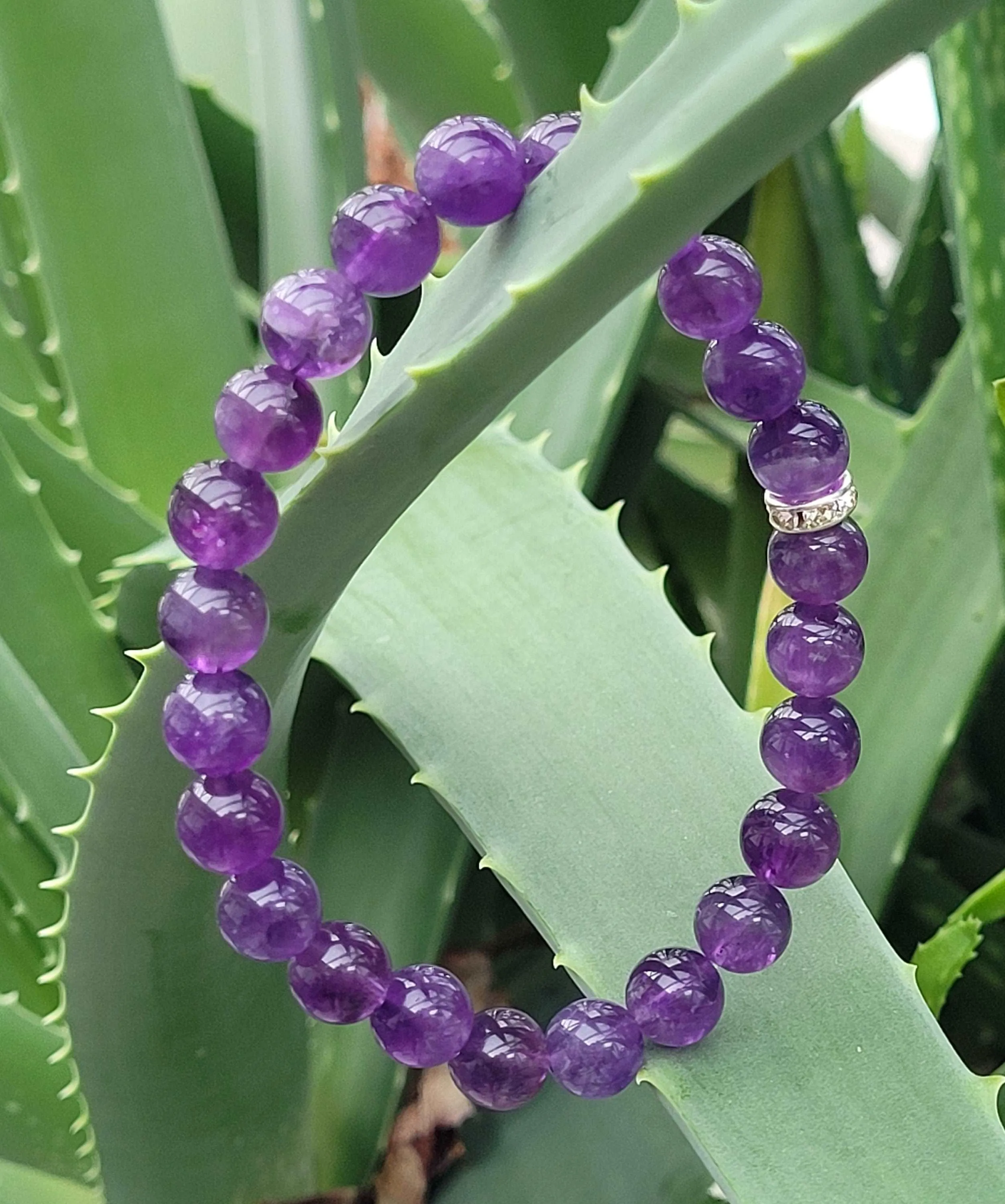 AMETHYST BRACELET, Purple Stone Bracelet, 8mm Gemstone Bracelet, Amethyst Stone Bracelet, Beaded Bracelet, Healing Bracelet 100% real stones