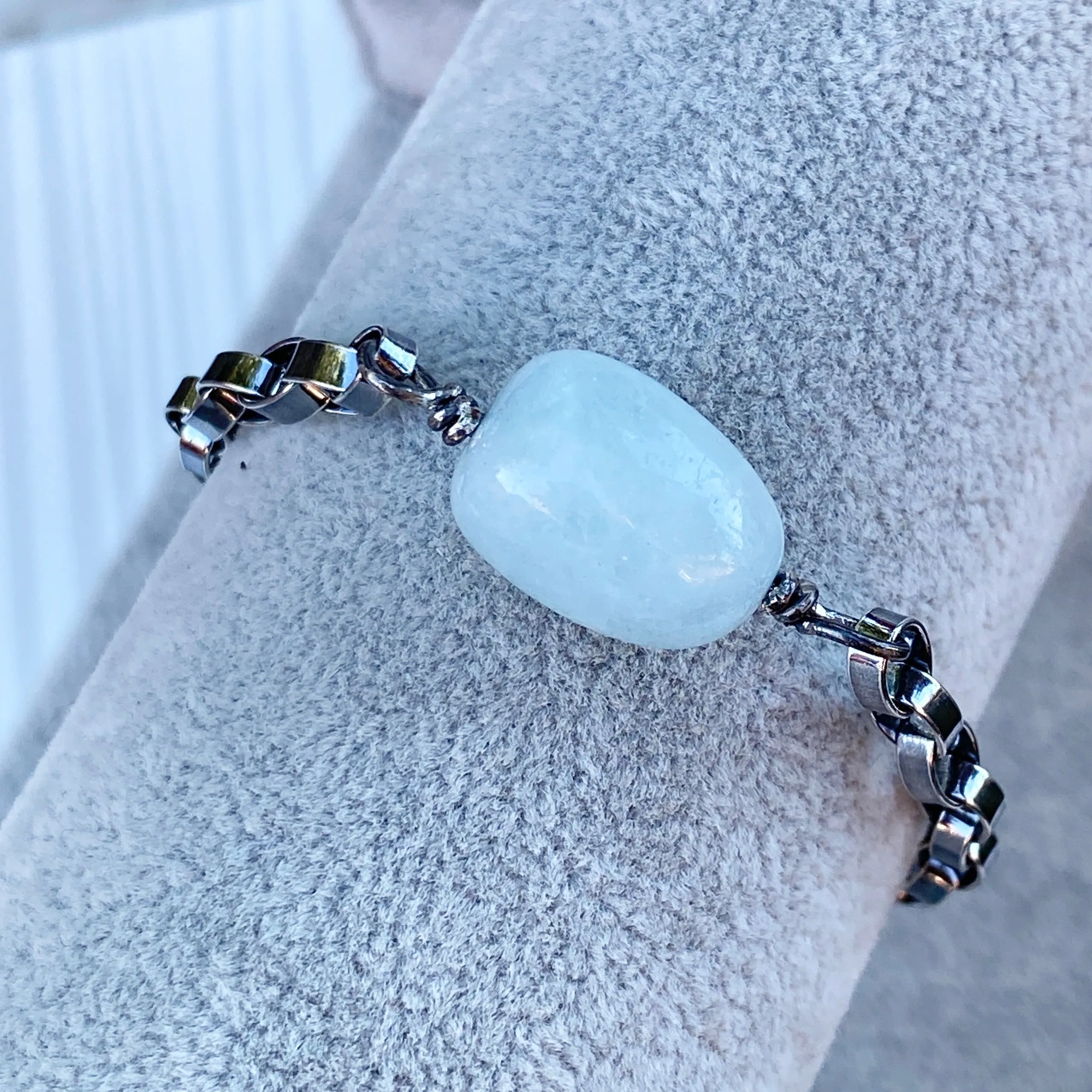 Aquamarine and Sterling Silver Bracelet