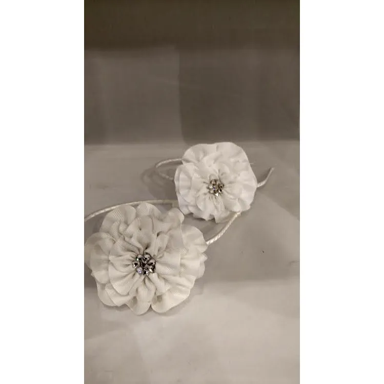 Bari Lynn Crystallized Grosgrain Flower Headband