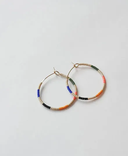 Beaded Hoop Earrings, Yasmina