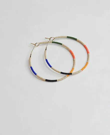 Beaded Hoop Earrings, Yasmina