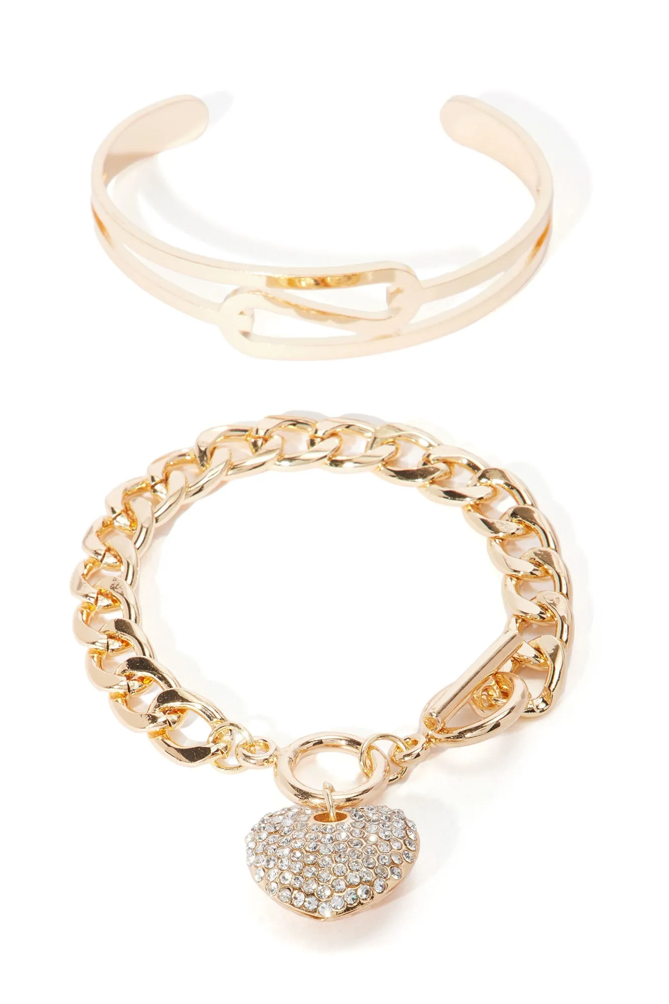 Best Of Both Worlds Bracelet Set  - Gold