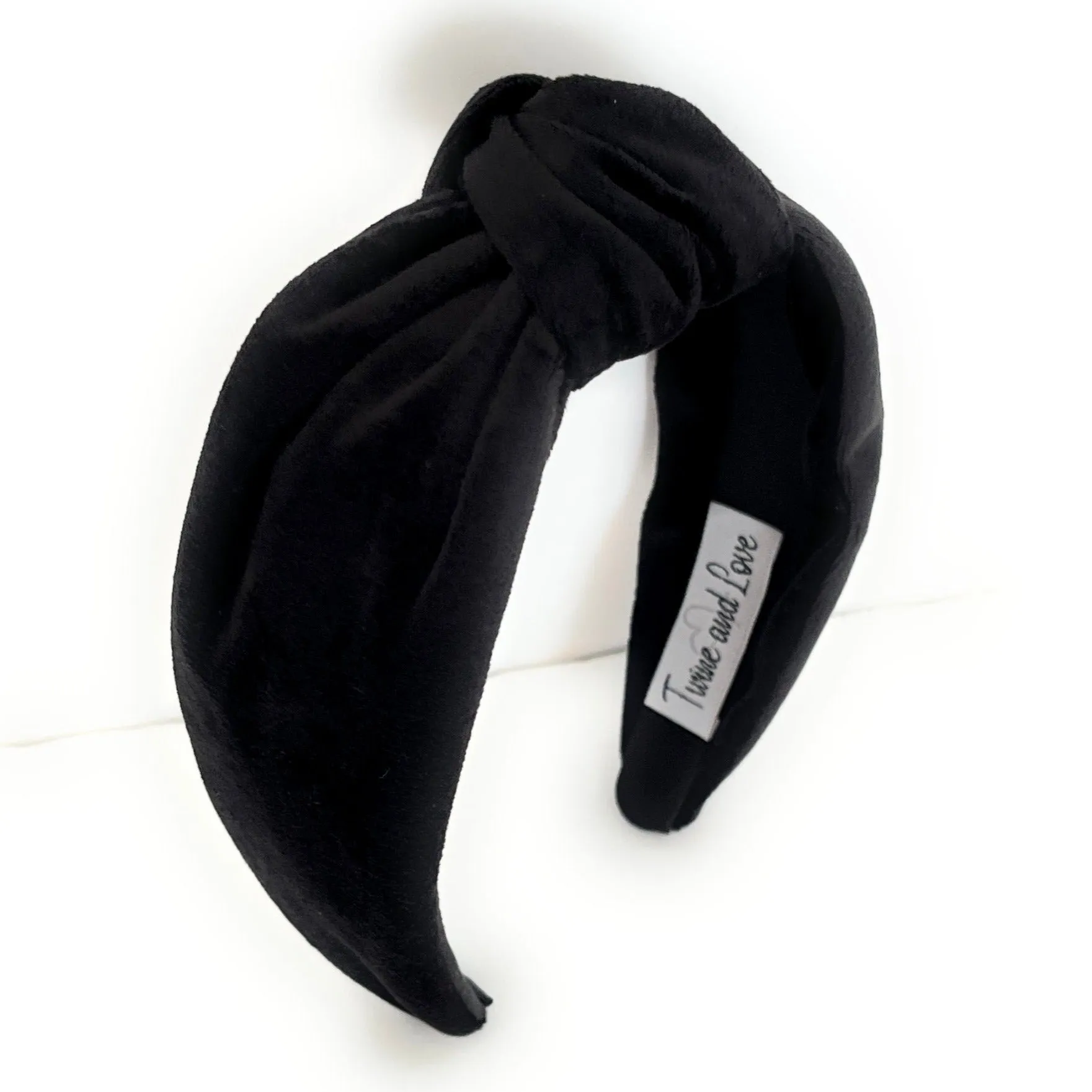 Black Velour Knot Headband