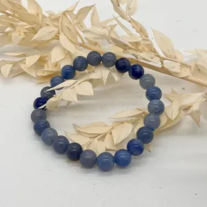 Blue Quartz Crystal Bead Bracelet