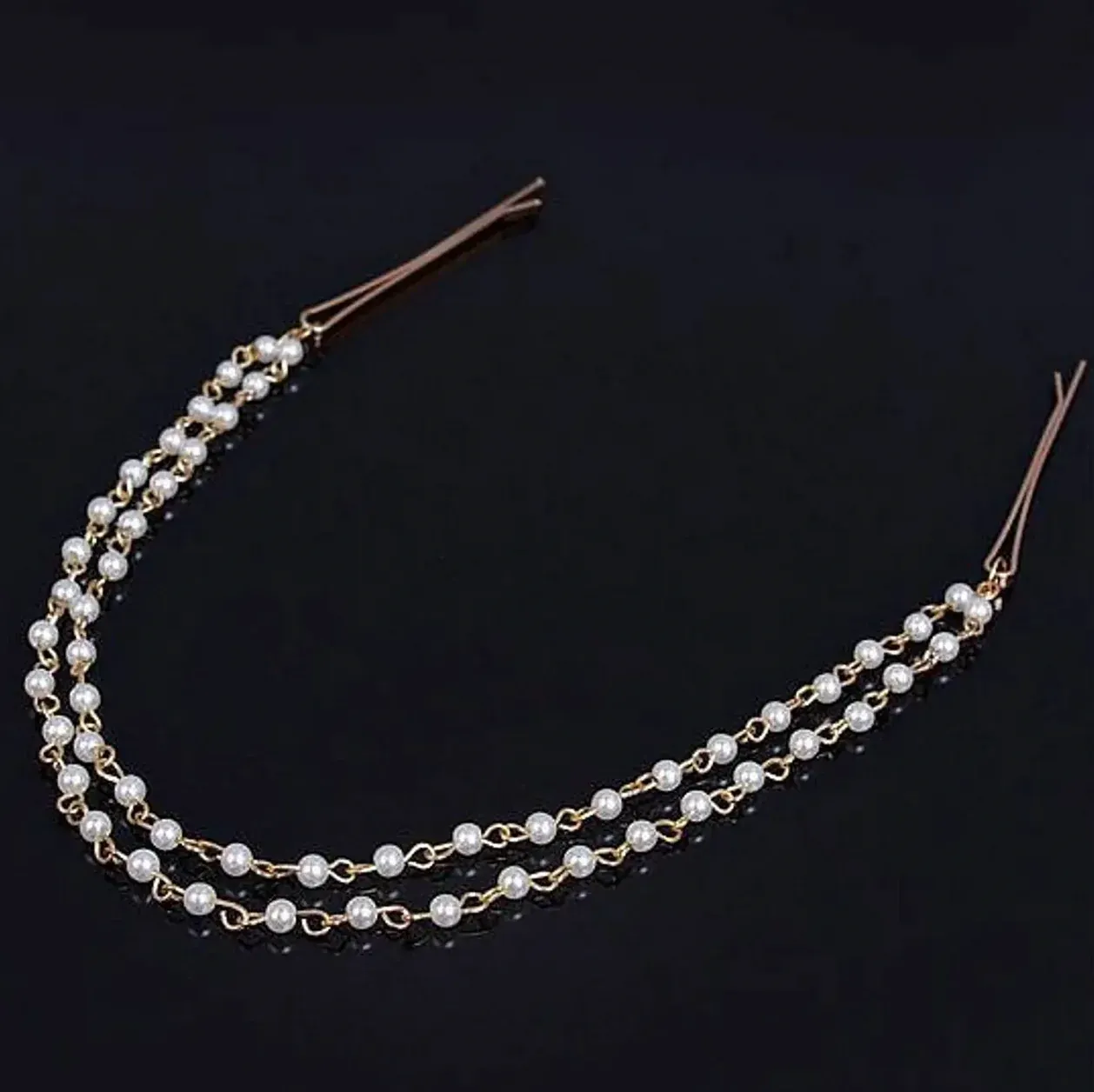 Boho Bridal Pearl Headband Kara