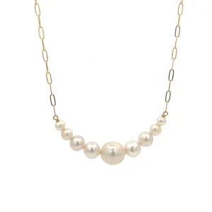 bold graduated pearl bar necklace