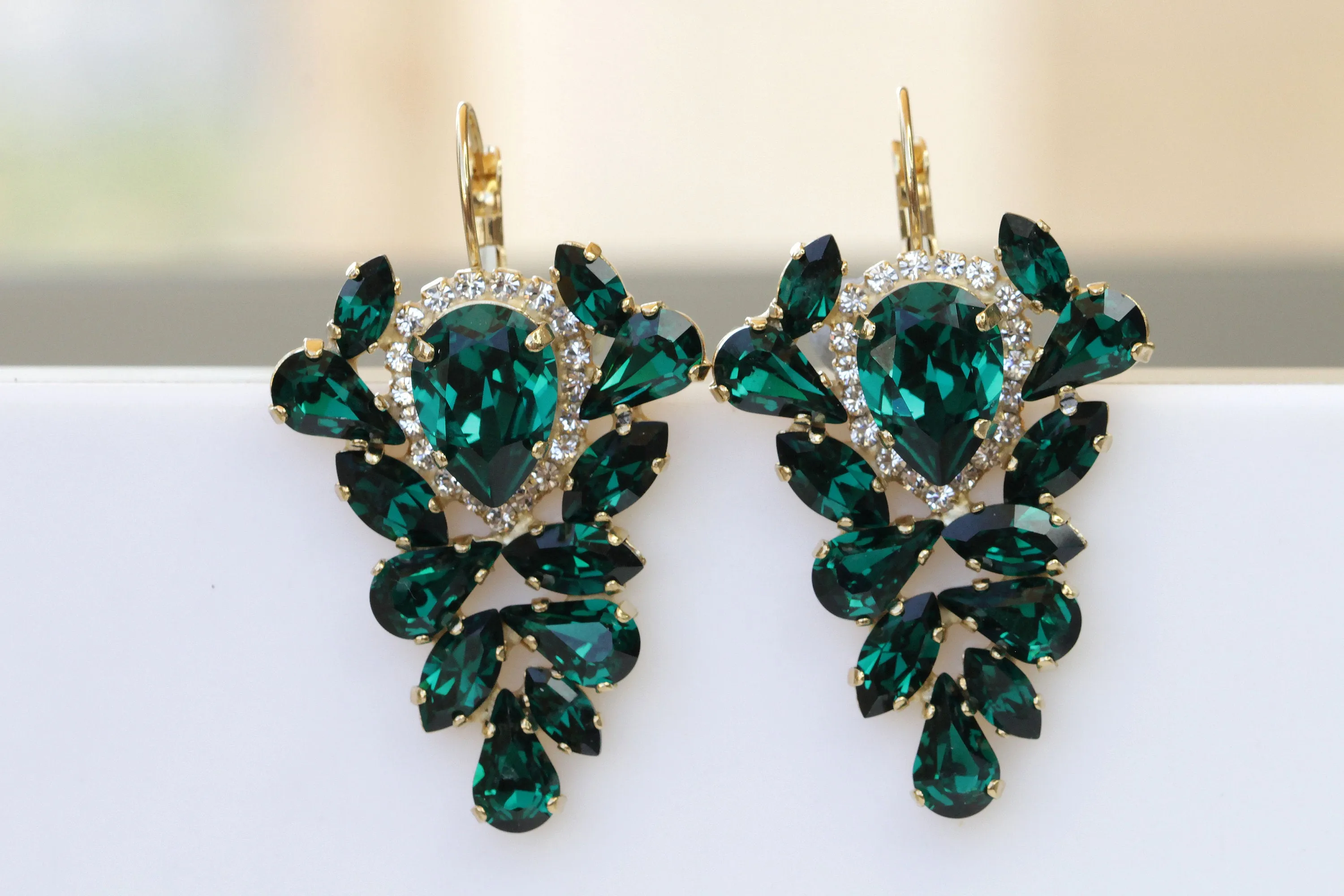 Bridal  EMERALD Earrings