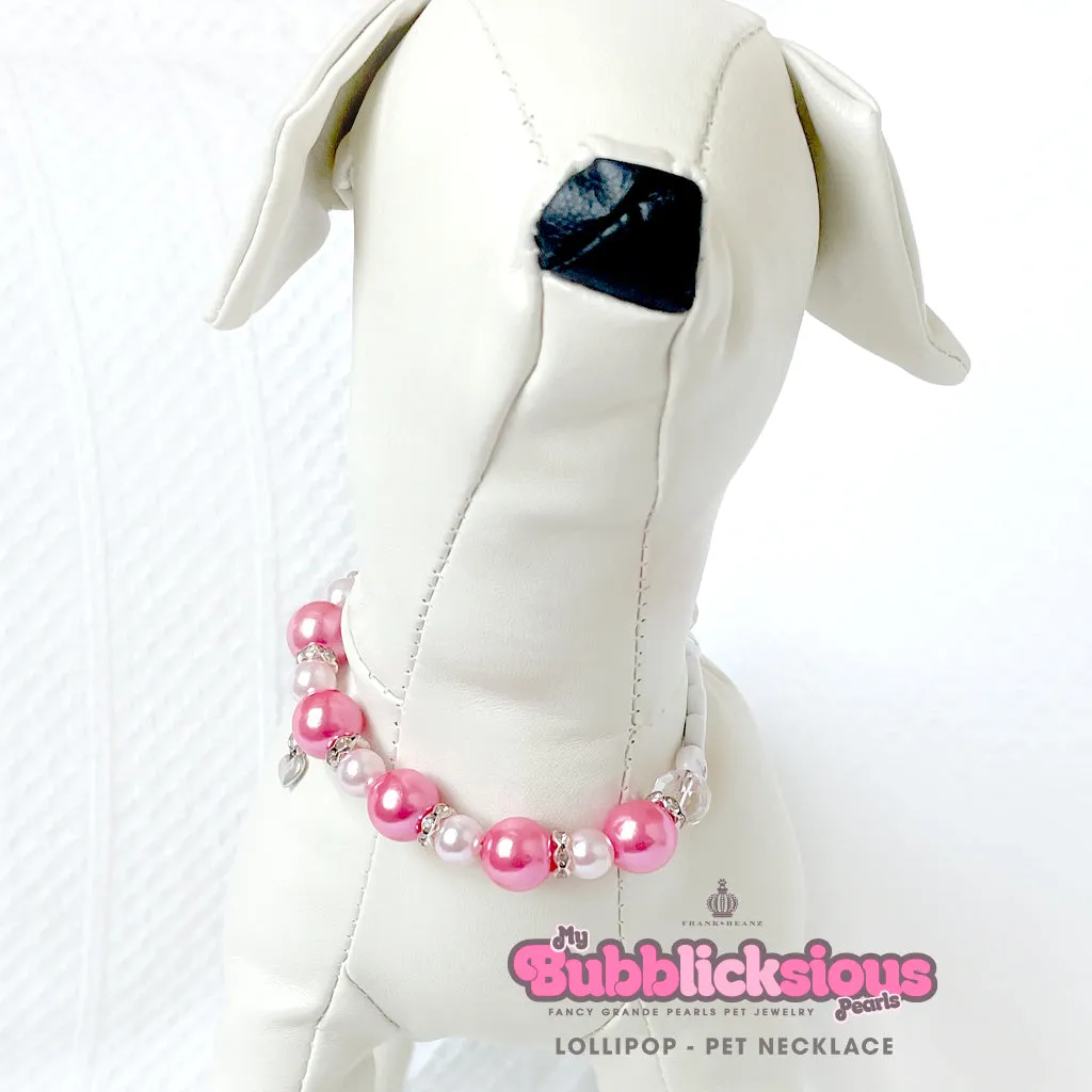 Bubblicksious Bubble Gum LOLLIPOP Pearl Dog Necklace