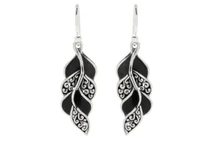 Cascada Leaf Earrings- Black Shell