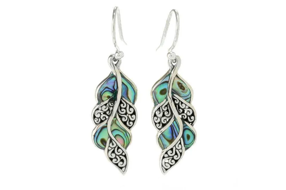 Cascada Leaf Earrings- Paua