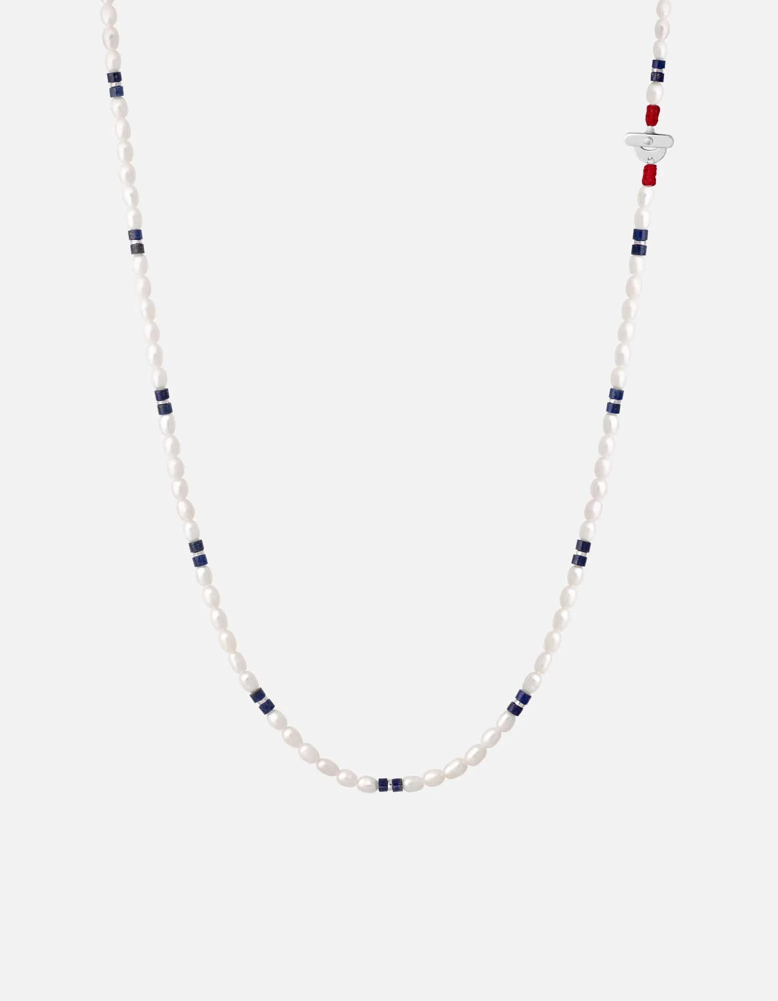 Cash Lapis Pearl Necklace, Sterling Silver