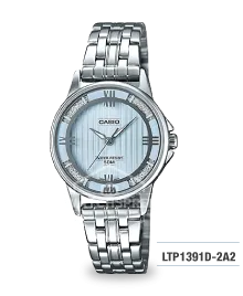 Casio Ladies' Standard Analog Silver Stainless Steel Band Watch LTP1391D-2A2 LTP-1391D-2A2