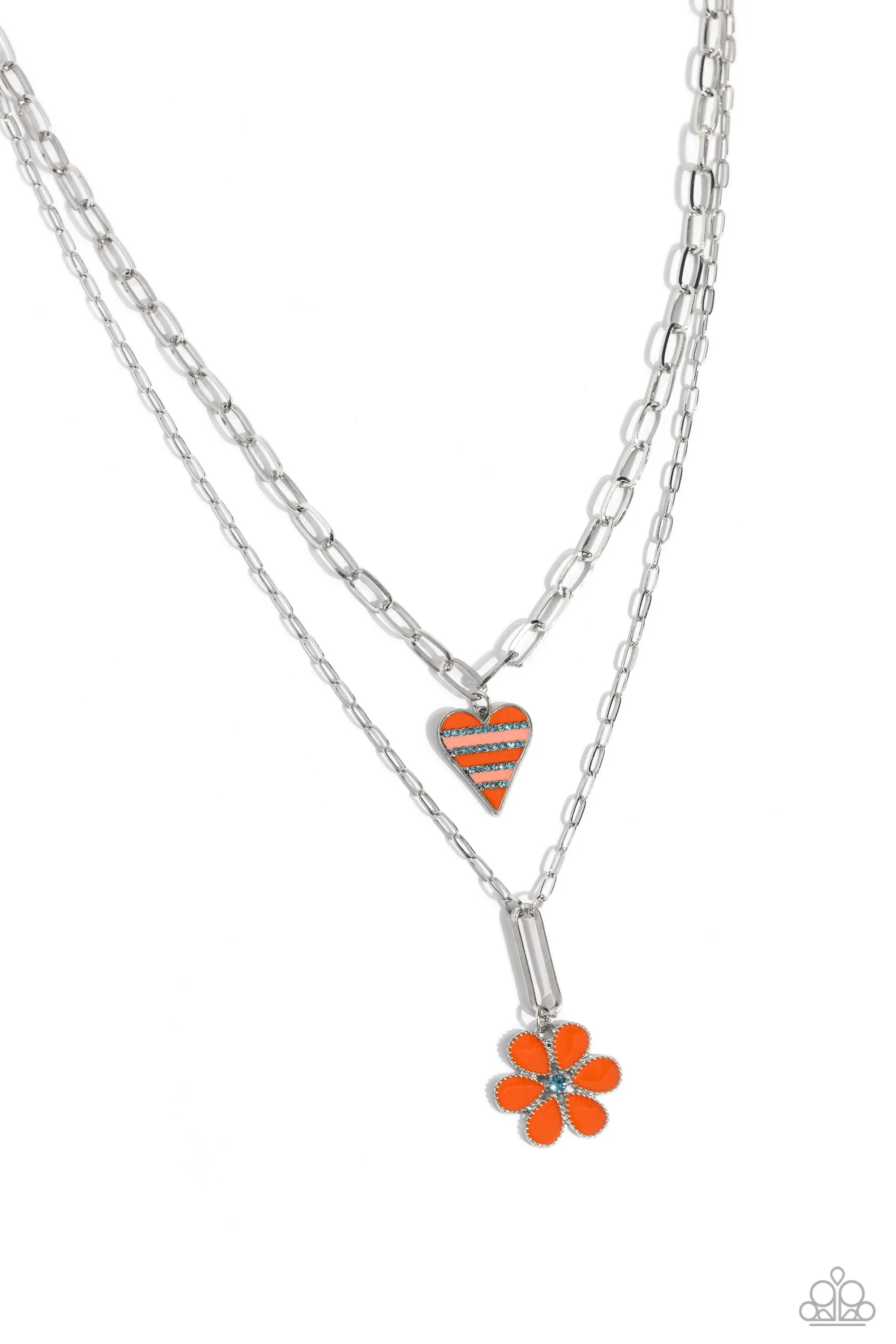 Childhood Charms - Orange Necklace - Paparazzi Accessories