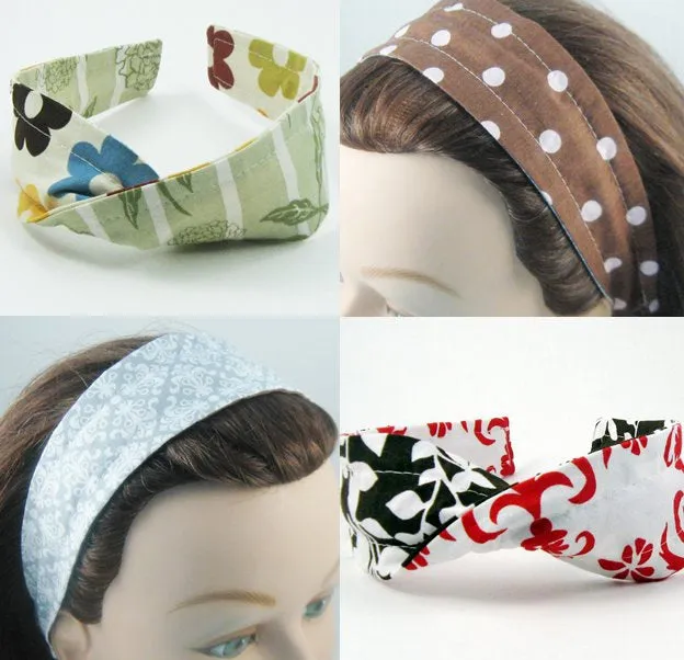 Comfortable Reversible Handmade Fabric Headband - Stars and Dots