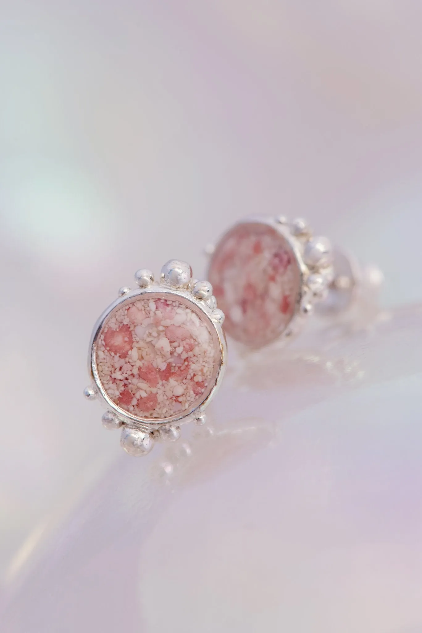 Coral Caviar ~ Large Stud Earrings