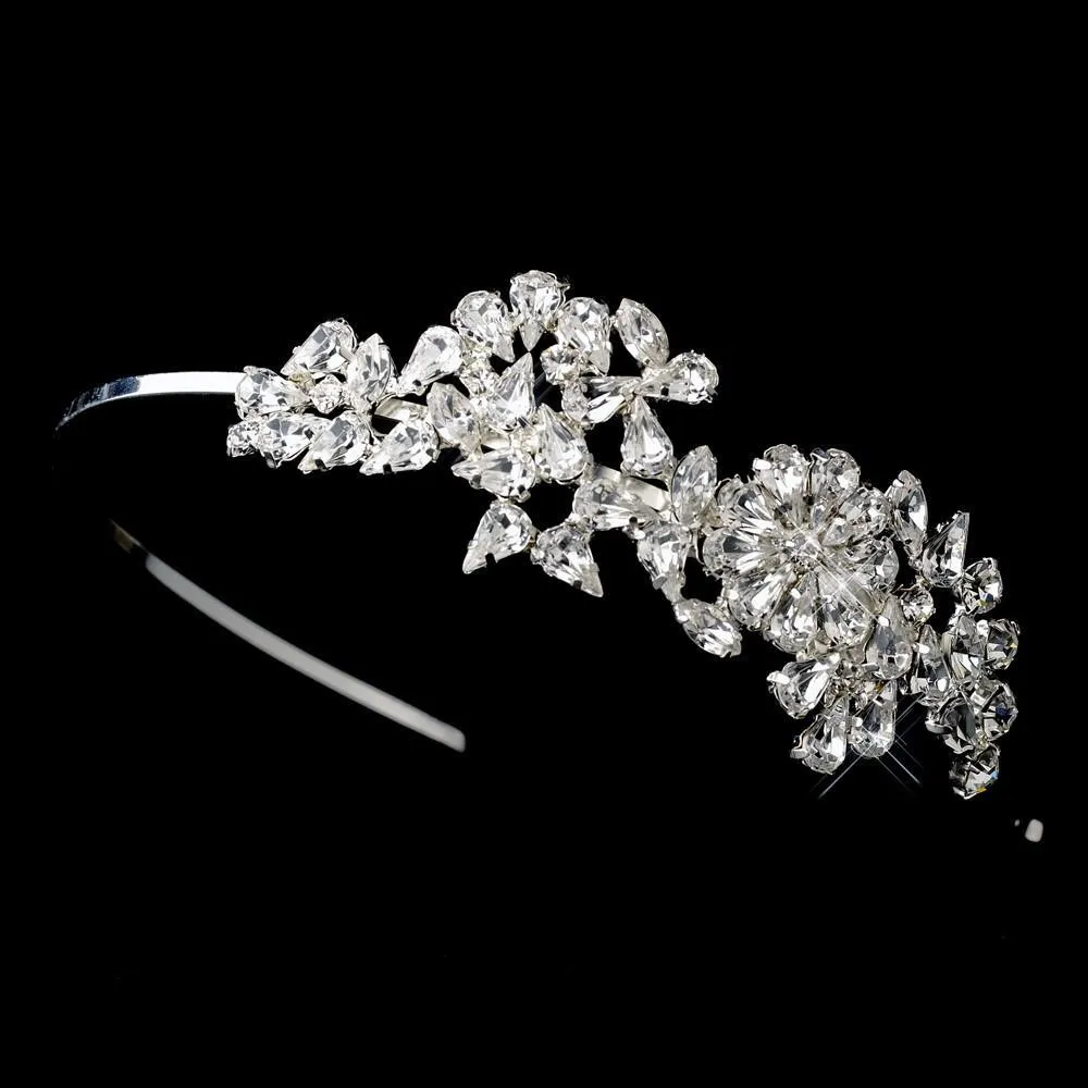 Crystal Floral Side Accented Bridal Headband