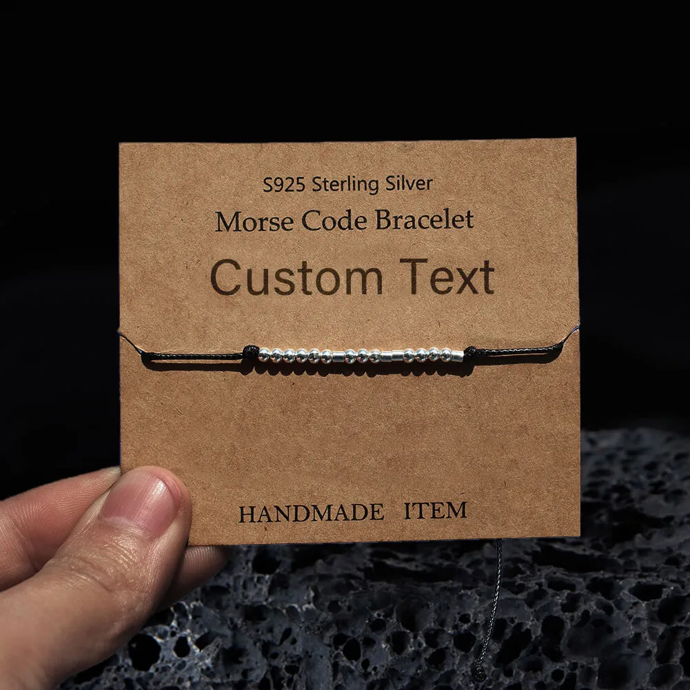 Custom Morse Code Sterling Silver Bracelet